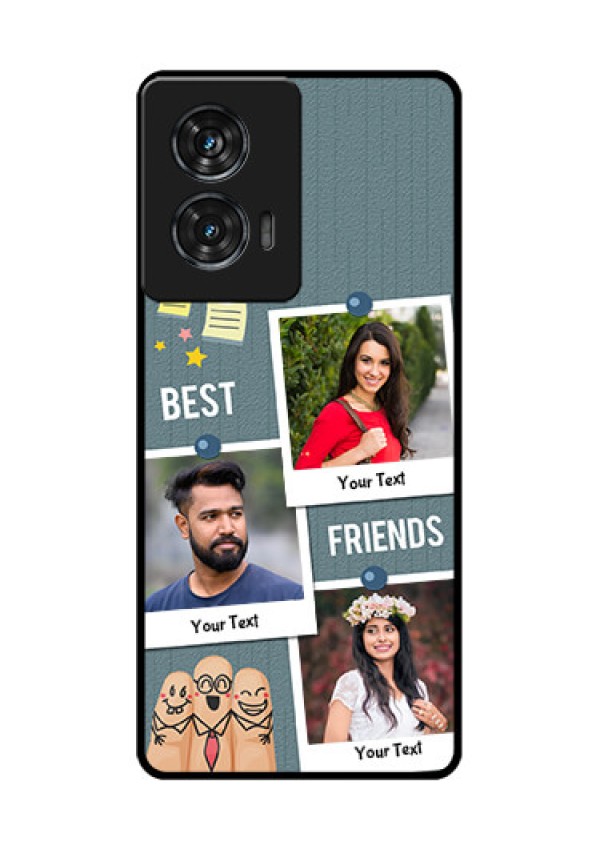 Motorola Edge 50 Fusion Custom Glass Phone CaseSticky Frames And Friendship Design
