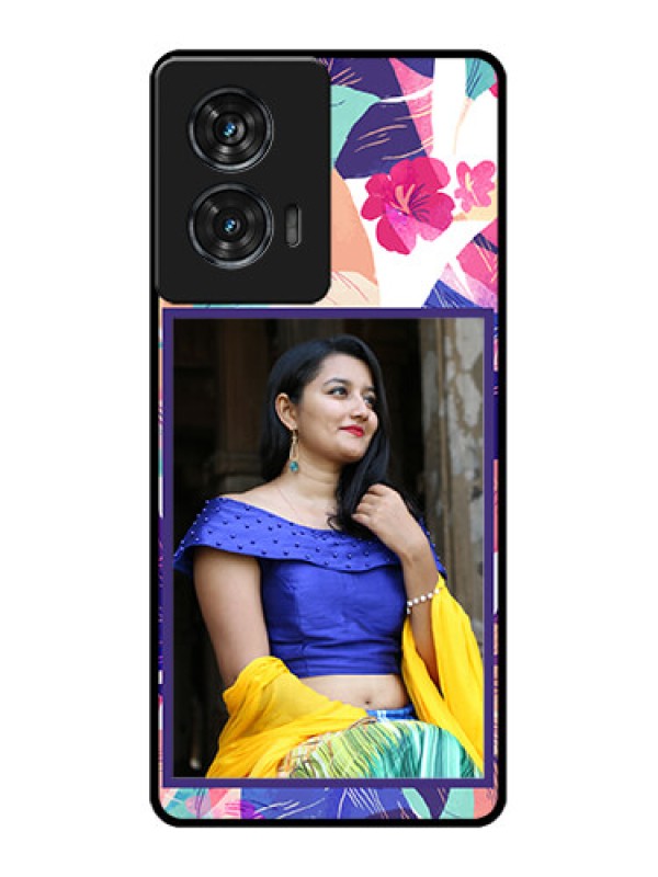 Custom Motorola Edge 50 Fusion Custom Glass Phone CaseAbstract Floral Design