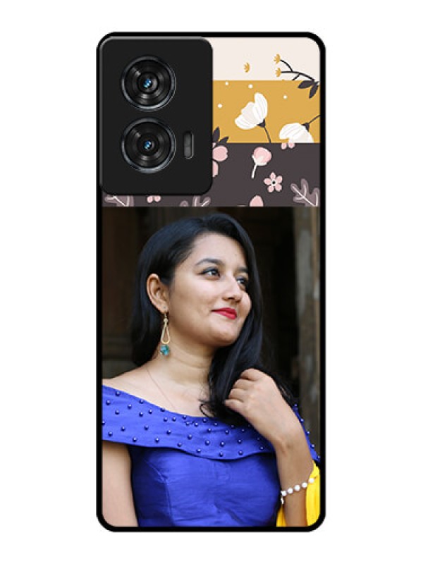 Custom Motorola Edge 50 Fusion Custom Glass Phone CaseStylish Floral Design