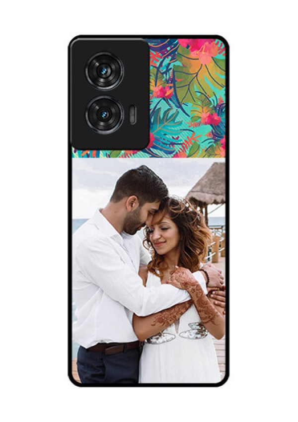 Motorola Edge 50 Fusion Custom Glass Phone CaseWatercolor Floral Design