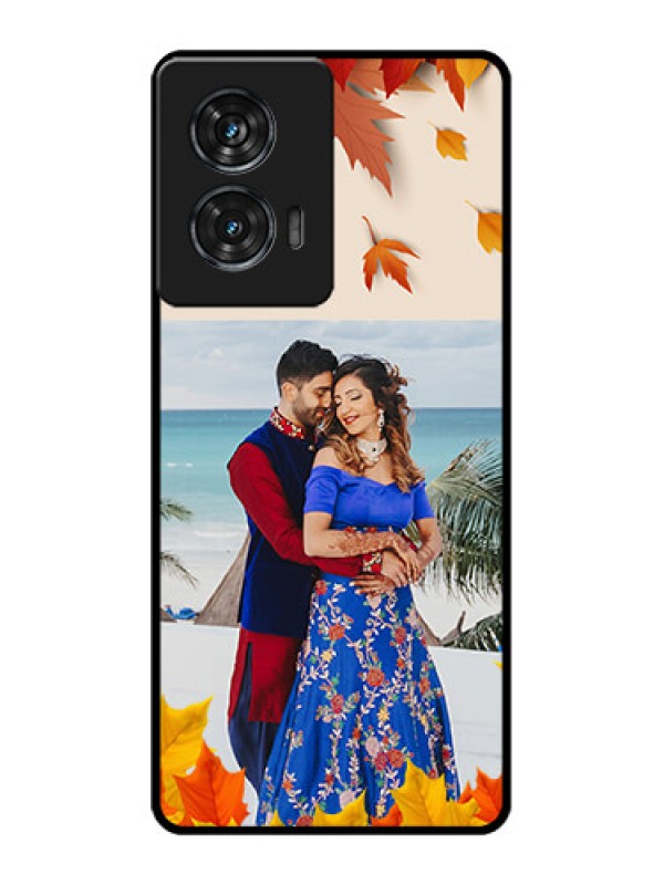 Custom Motorola Edge 50 Fusion Custom Glass Phone CaseAutumn Maple Leaves Design