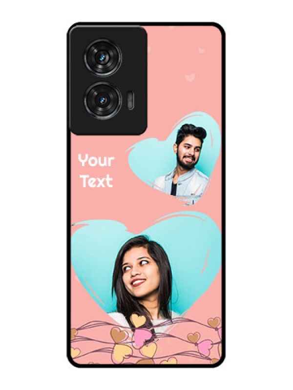 Custom Motorola Edge 50 Fusion Custom Glass Phone CaseLove Doodle Design