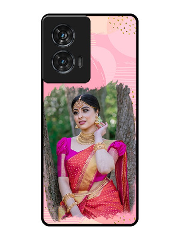 Custom Motorola Edge 50 Fusion Custom Glass Phone CaseGold Glitter Splash Design