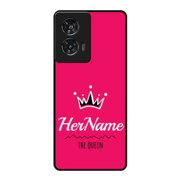 Motorola Edge 50 Fusion Custom Glass Phone CaseQueen With Name Design Motorola Edge 50 Fusion Custom Glass Phone CaseQueen With Name Design