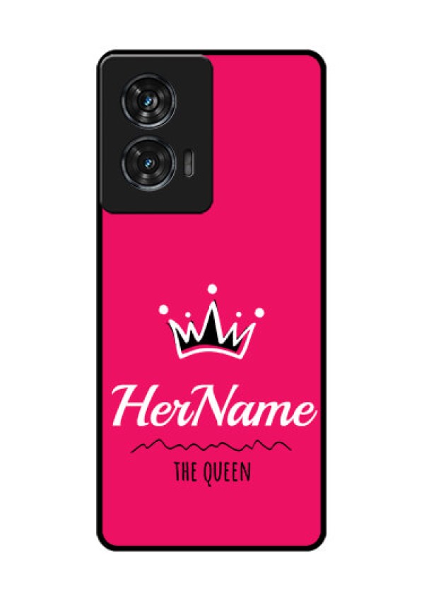 Motorola Edge 50 Fusion Custom Glass Phone CaseQueen With Name Design