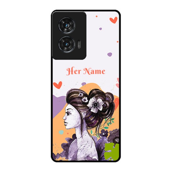 Motorola Edge 50 Fusion Custom Glass Phone CaseWoman And Nature Design