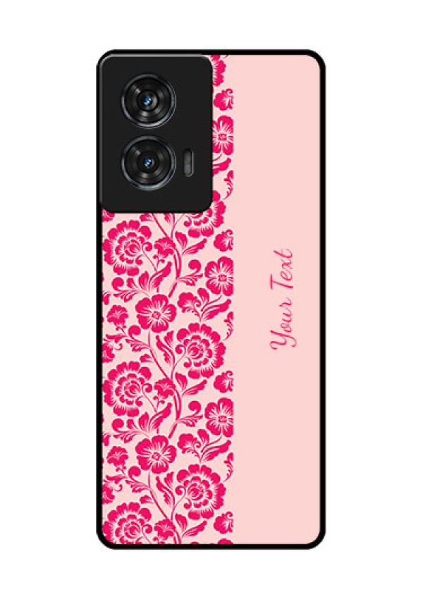 Motorola Edge 50 Fusion Custom Glass Phone CaseAttractive Floral Pattern Design