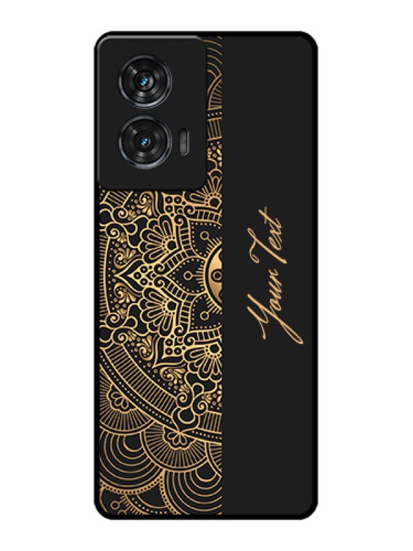 Custom Motorola Edge 50 Fusion Custom Glass Phone CaseMandala Art With Custom Text Design