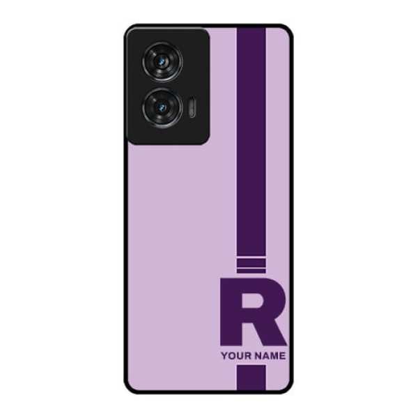 Motorola Edge 50 Fusion Custom Glass Phone CaseSimple Dual Tone Stripe With Name Design Motorola Edge 50 Fusion Custom Glass Phone CaseSimple Dual Tone Stripe With Name Design