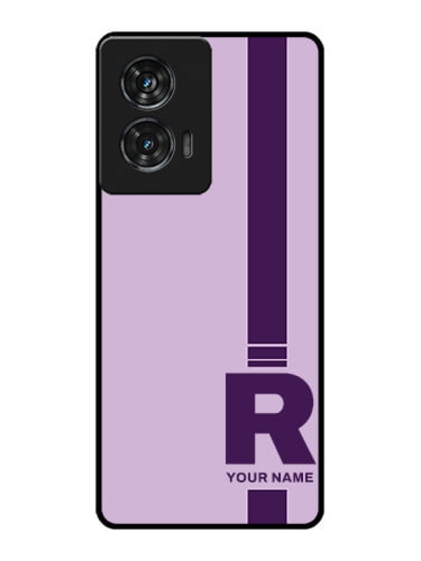 Custom Motorola Edge 50 Fusion Custom Glass Phone CaseSimple Dual Tone Stripe With Name Design