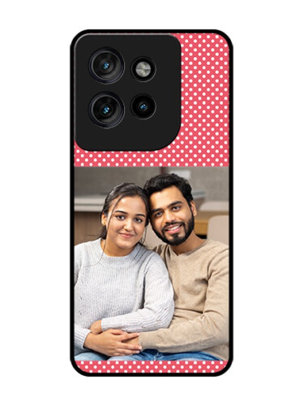 Custom Motorola Edge 50 Neo Custom Glass Phone CaseWhite Dotted Design