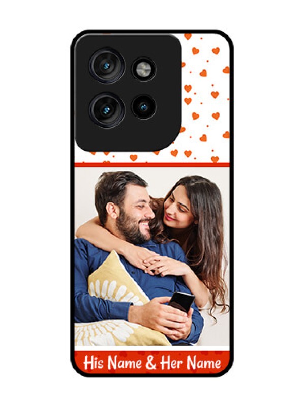 Custom Motorola Edge 50 Neo Custom Glass Phone CaseOrange Love Symbol Design