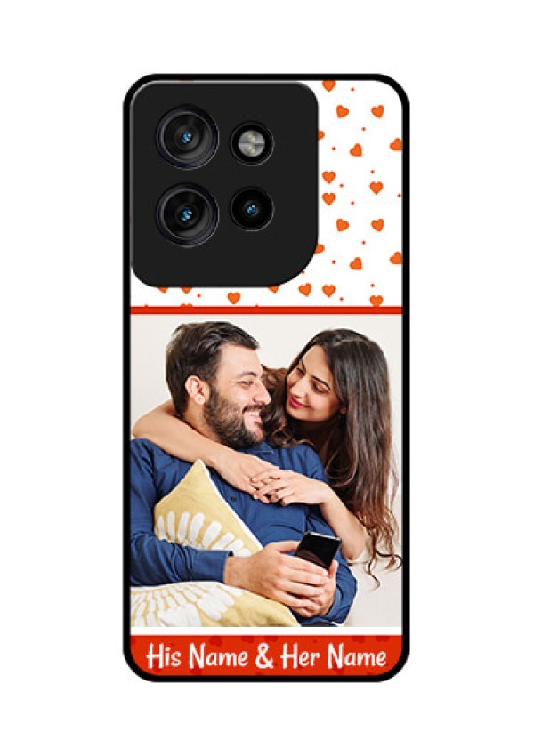 Motorola Edge 50 Neo Custom Glass Phone CaseOrange Love Symbol Design