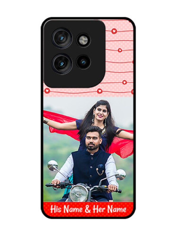 Custom Motorola Edge 50 Neo Custom Glass Phone CaseRed Pattern Case Design