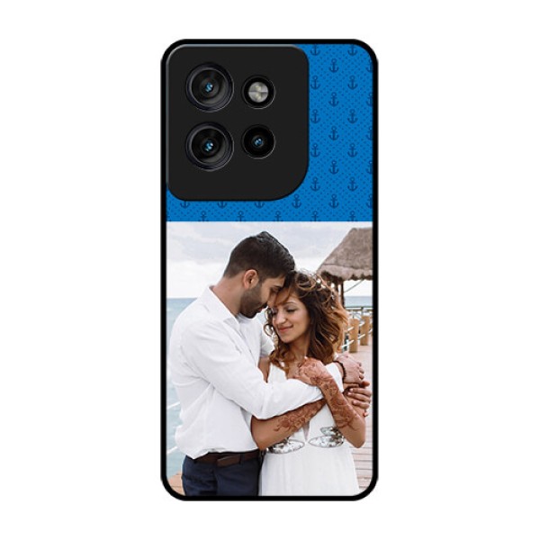 Motorola Edge 50 Neo Custom Glass Phone CaseBlue Anchors Design