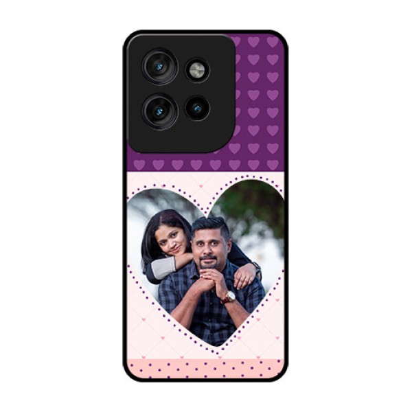 Motorola Edge 50 Neo Custom Glass Phone CaseViolet Love Dots Design