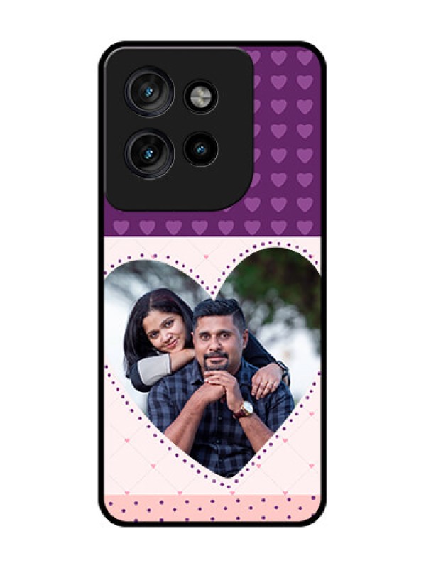 Custom Motorola Edge 50 Neo Custom Glass Phone CaseViolet Love Dots Design