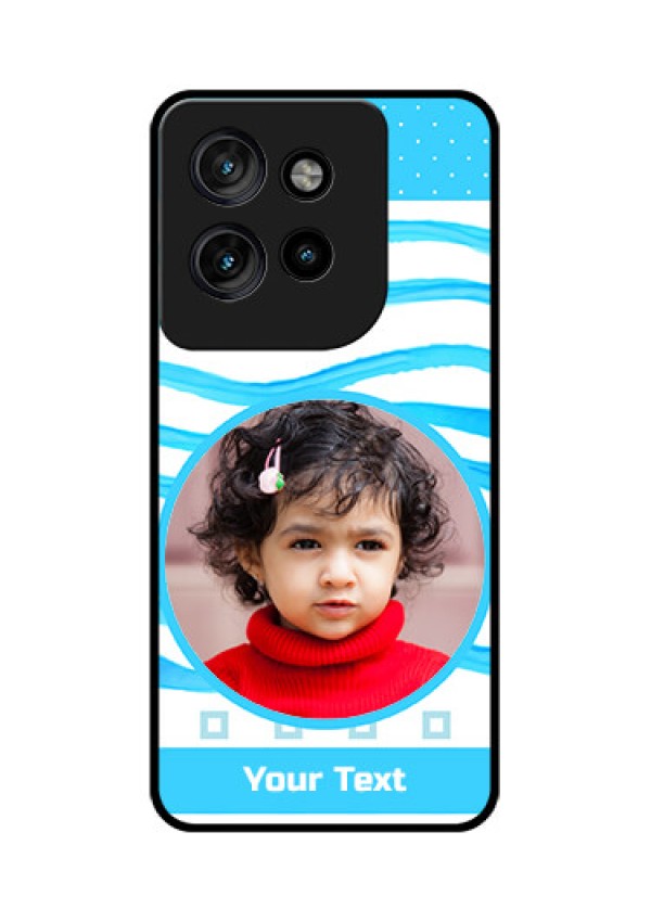 Motorola Edge 50 Neo Custom Glass Phone CaseSimple Blue Case Design