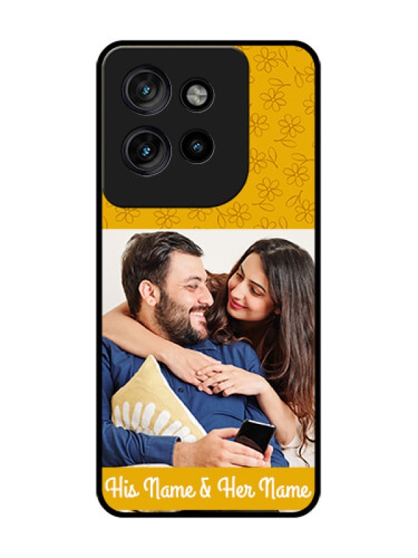 Custom Motorola Edge 50 Neo Custom Glass Phone CaseYellow Floral Design