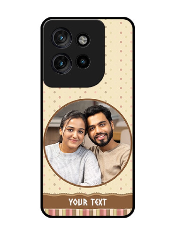 Custom Motorola Edge 50 Neo Custom Glass Phone CaseBrown Dotted Mobile Case Design