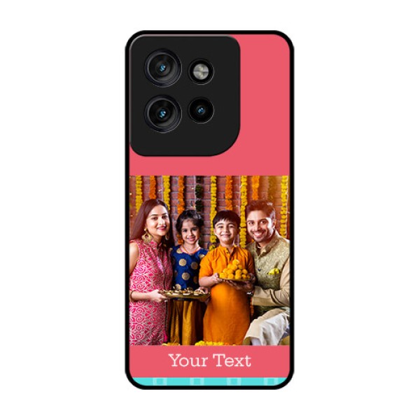 Motorola Edge 50 Neo Custom Glass Phone CasePeach and Blue Color Design Motorola Edge 50 Neo Custom Glass Phone CasePeach and Blue Color Design