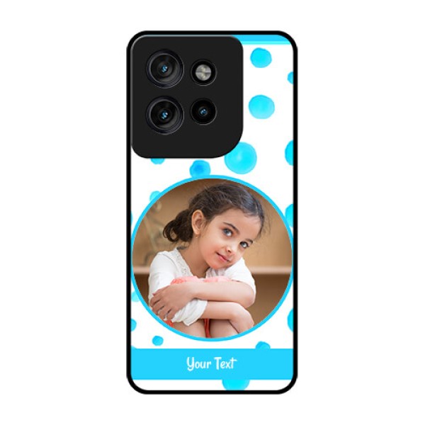 Motorola Edge 50 Neo Custom Glass Phone CaseBlue Bubbles Pattern Design Motorola Edge 50 Neo Custom Glass Phone CaseBlue Bubbles Pattern Design