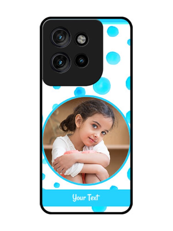 Custom Motorola Edge 50 Neo Custom Glass Phone CaseBlue Bubbles Pattern Design