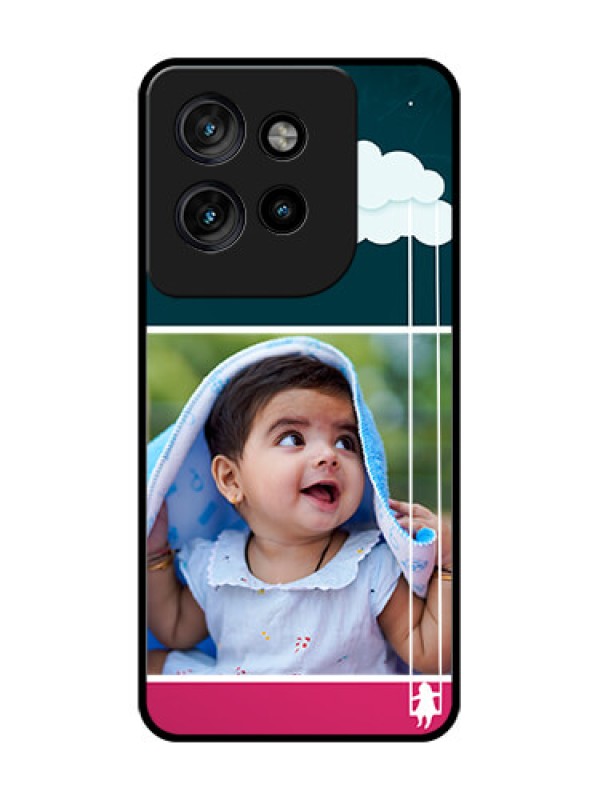 Custom Motorola Edge 50 Neo Custom Glass Phone CaseCute Girl With Cloud Design