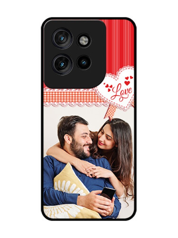 Custom Motorola Edge 50 Neo Custom Glass Phone CaseRed Love Pattern Design