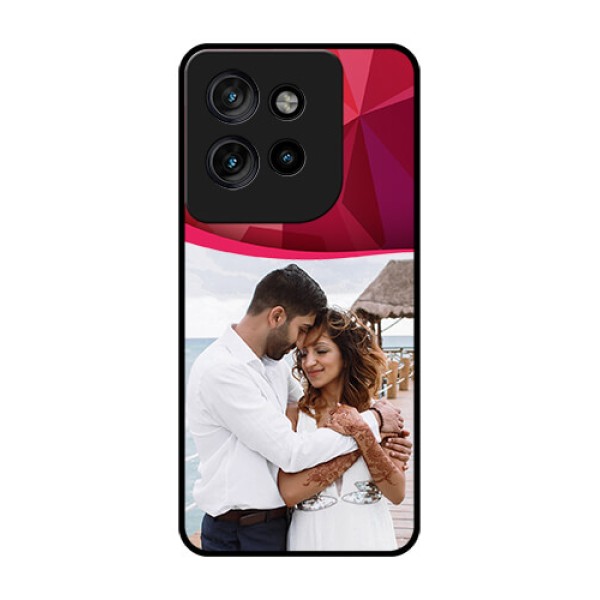 Motorola Edge 50 Neo Custom Glass Phone CaseRed Abstract Design