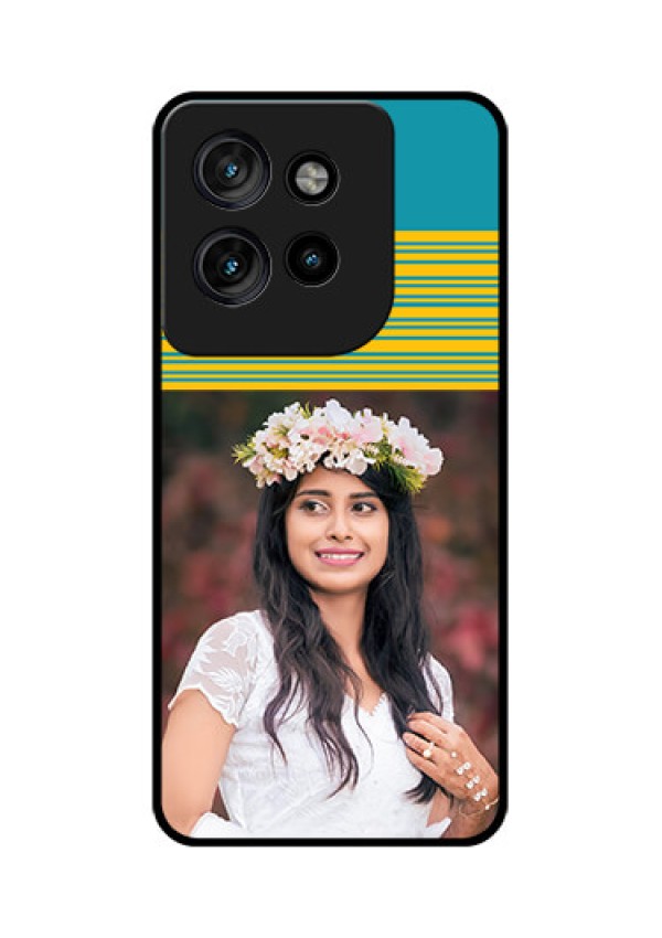 Motorola Edge 50 Neo Custom Glass Phone CaseYellow and Blue Design