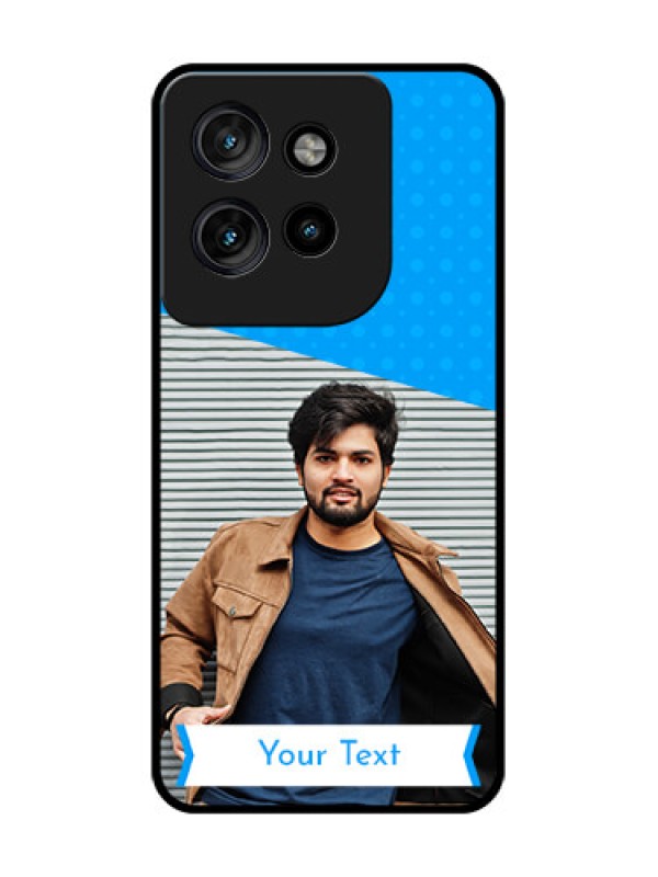 Custom Motorola Edge 50 Neo Custom Glass Phone CaseSimple Blue Color Design