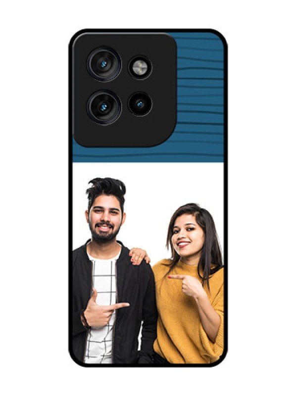 Custom Motorola Edge 50 Neo Custom Glass Phone CaseBlue Pattern Cover Design