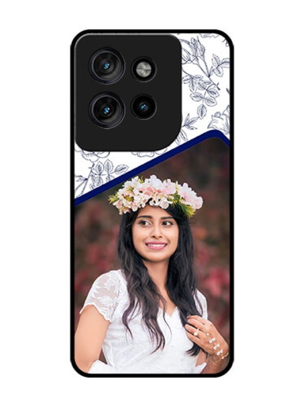 Custom Motorola Edge 50 Neo Custom Glass Phone CaseClassy Floral Design