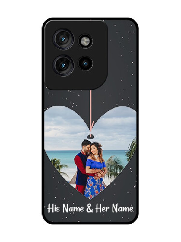 Custom Motorola Edge 50 Neo Custom Glass Phone CaseHanging Heart Design