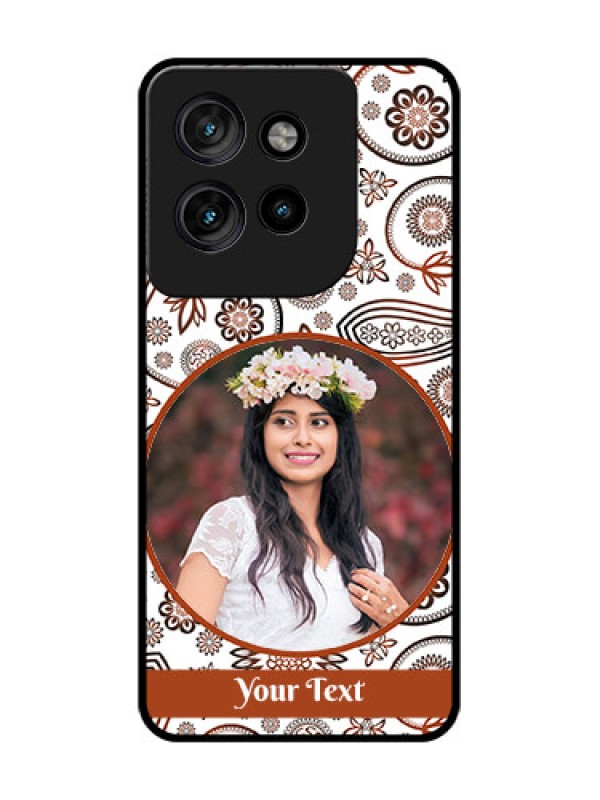 Custom Motorola Edge 50 Neo Custom Glass Phone CaseAbstract Flower Design