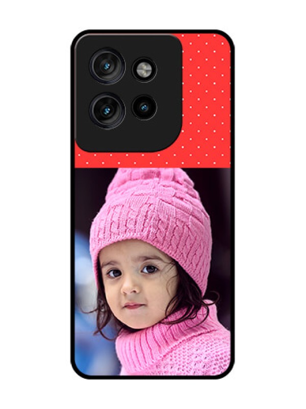 Custom Motorola Edge 50 Neo Custom Glass Phone CaseRed Pattern Design