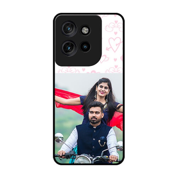 Motorola Edge 50 Neo Custom Glass Phone CasePink Flying Heart Design Motorola Edge 50 Neo Custom Glass Phone CasePink Flying Heart Design