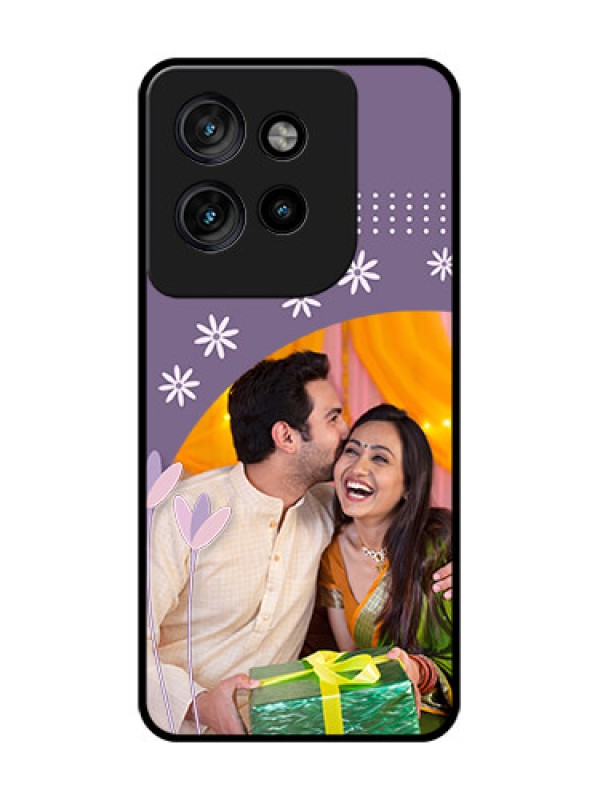 Custom Motorola Edge 50 Neo Custom Glass Phone CaseLavender Flowers Design