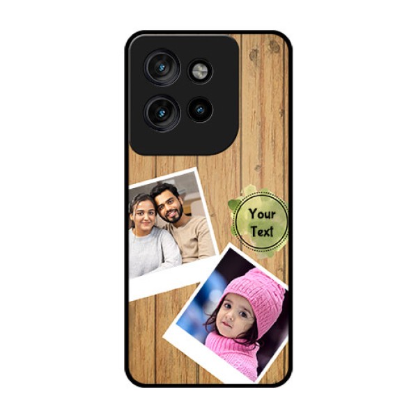 Motorola Edge 50 Neo Custom Glass Phone CaseWooden Texture Design