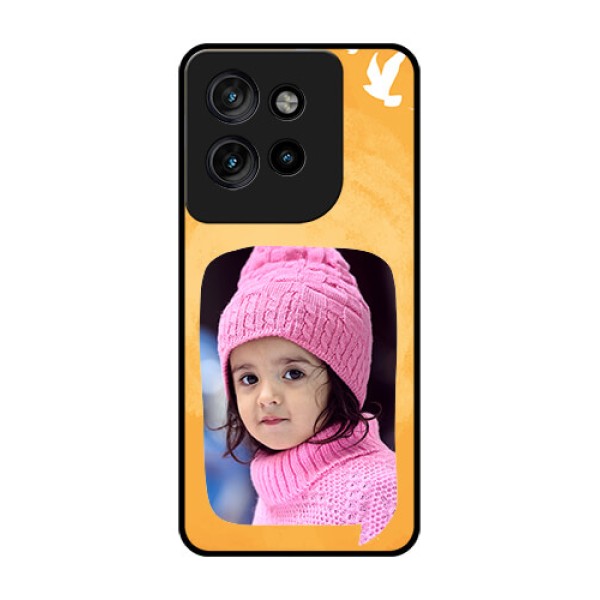 Motorola Edge 50 Neo Custom Glass Phone CaseWater Color Design With Bird Icons Motorola Edge 50 Neo Custom Glass Phone CaseWater Color Design With Bird Icons