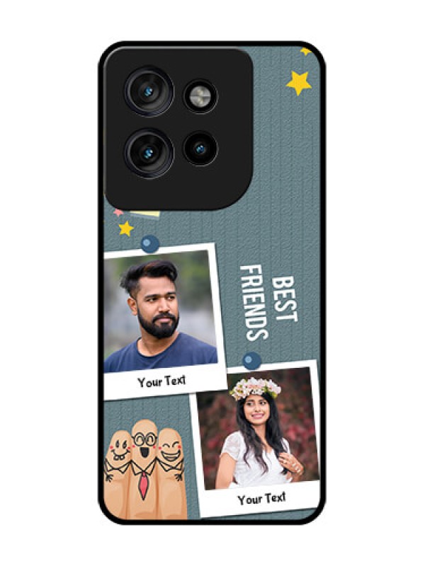 Custom Motorola Edge 50 Neo Custom Glass Phone CaseSticky Frames And Friendship Design