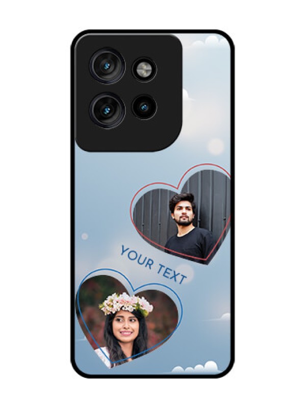 Custom Motorola Edge 50 Neo Custom Glass Phone CaseBlue Color Couple Design