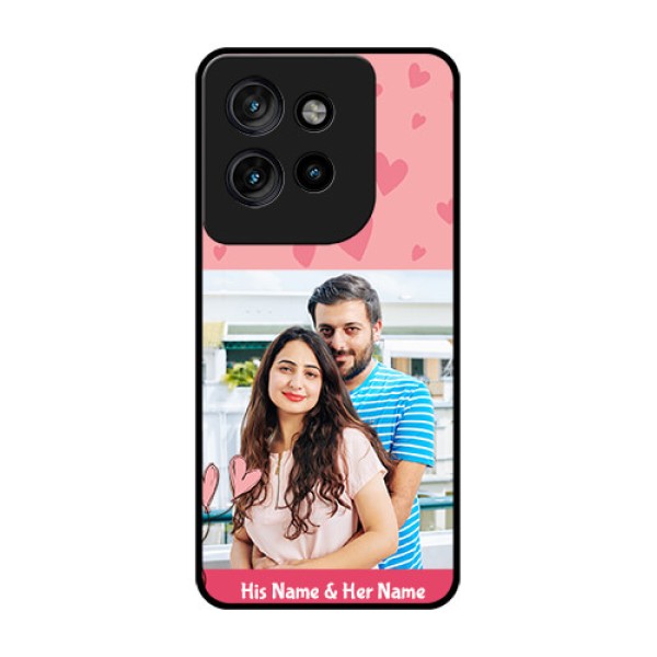 Motorola Edge 50 Neo Custom Glass Phone CaseLove Design Peach Color
