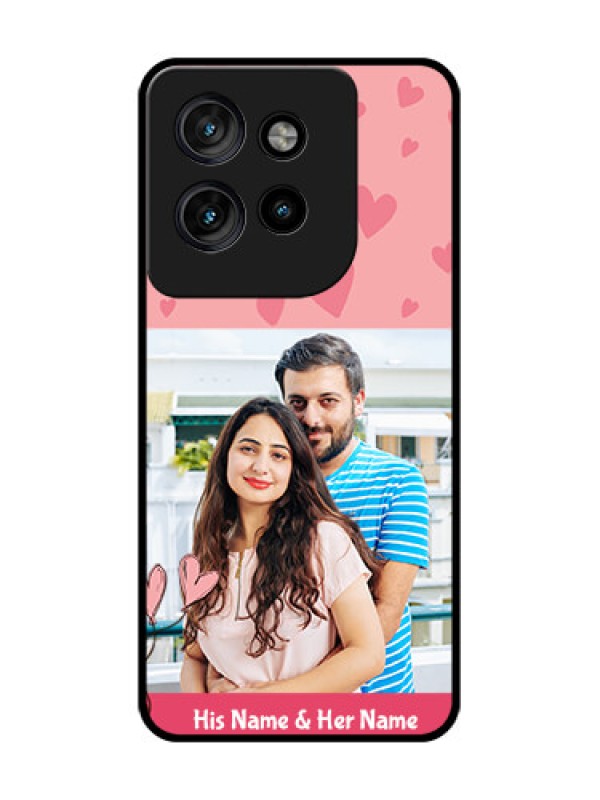 Custom Motorola Edge 50 Neo Custom Glass Phone CaseLove Design Peach Color