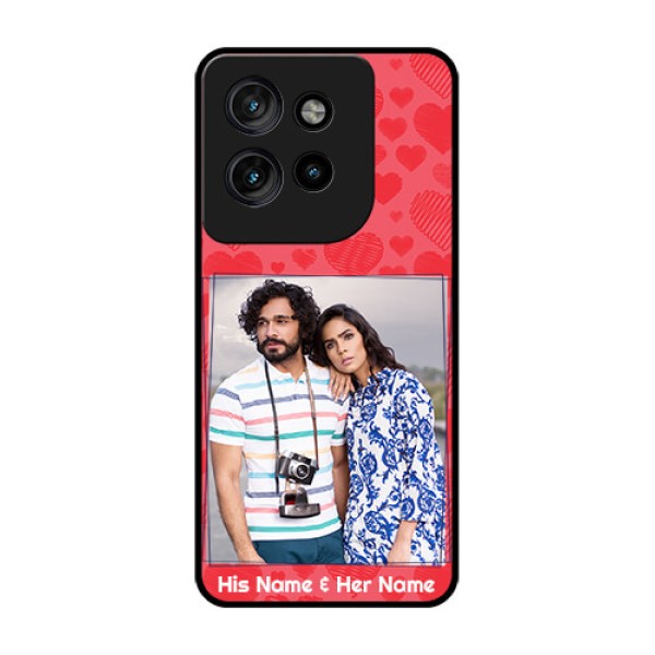 Motorola Edge 50 Neo Custom Glass Phone CaseWith Red Heart Symbols Design Motorola Edge 50 Neo Custom Glass Phone CaseWith Red Heart Symbols Design
