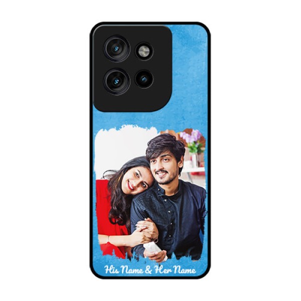 Motorola Edge 50 Neo Custom Glass Phone Case - Blue Color Vintage Design Motorola Edge 50 Neo Custom Glass Phone Case - Blue Color Vintage Design