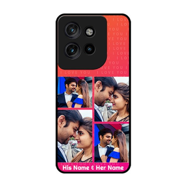 Motorola Edge 50 Neo Custom Glass Phone CaseI Love You Pink Design Motorola Edge 50 Neo Custom Glass Phone CaseI Love You Pink Design
