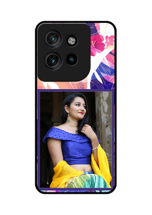 Motorola Edge 50 Neo Custom Glass Phone CaseAbstract Floral Design