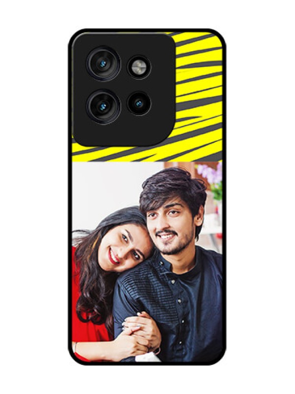 Custom Motorola Edge 50 Neo Custom Glass Phone CaseYellow Abstract Design